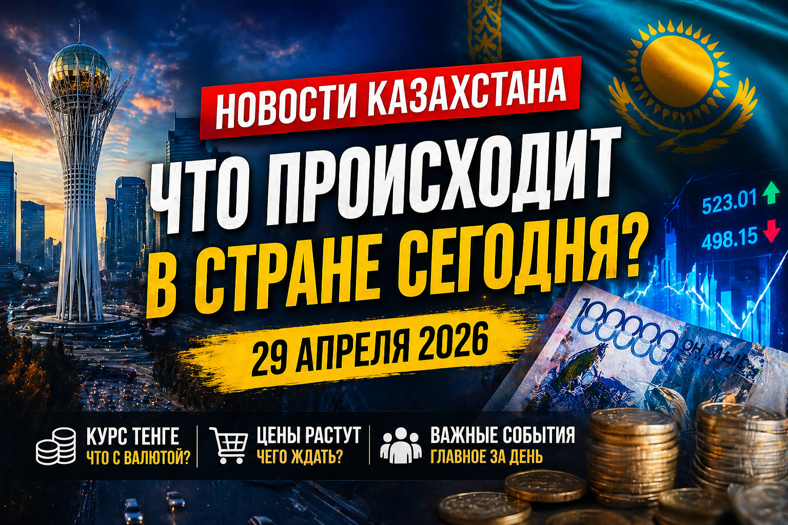 Новости Казахстана на сегодня, 29 апреля 2026 года: что происходит в стране