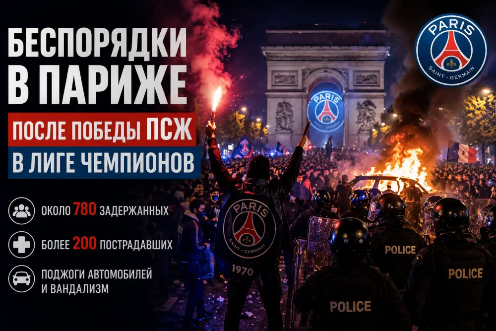 Беспорядки в Париже после победы ПСЖ в Лиге чемпионов: сотни задержанных и десятки пострадавших