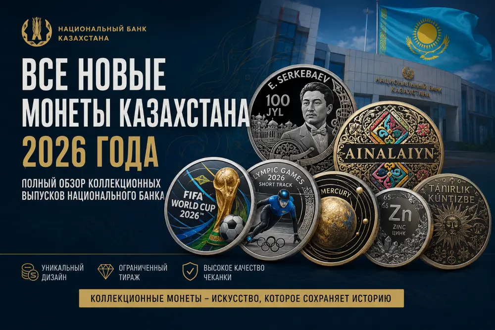 Национальный банк Казахстана выпустил десятки новых коллекционных монет в 2026 году