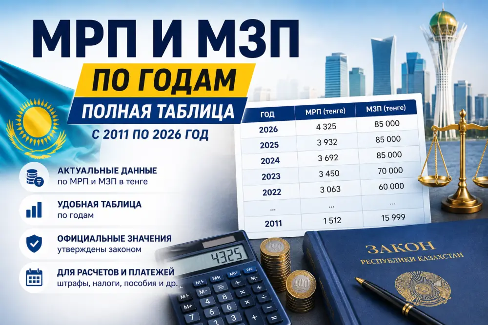 МРП и МЗП в Казахстане по годам