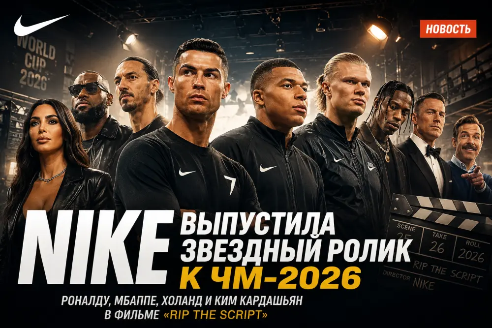 Nike выпустила шестиминутный блокбастер к ЧМ-2026: в ролике снялись Роналду, Мбаппе, Холанд и Ким Кардашьян