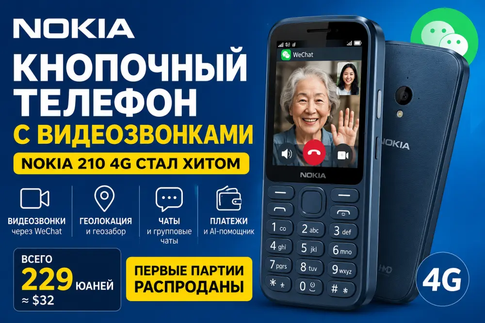 Nokia выпустила кнопочный телефон с видеозвонками через WeChat