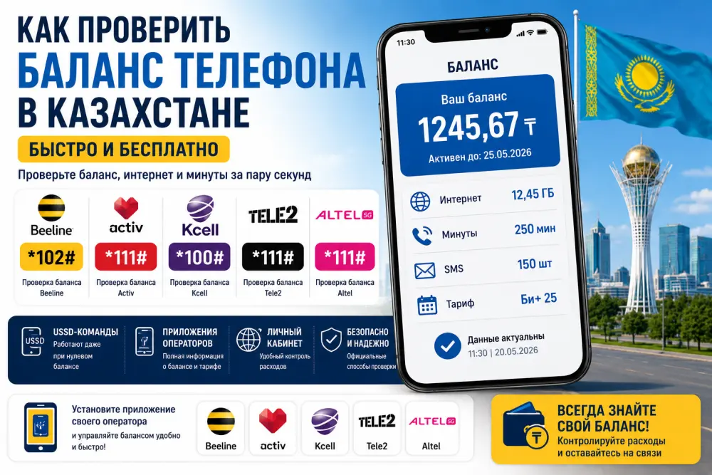Как проверить баланс на Beeline, Activ, Kcell, Tele2 и Altel
